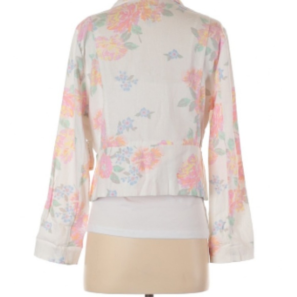 Old Navy White Floral Print Jacket - Picture 2 of 2